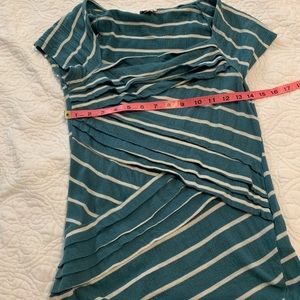 Anthropologie Teal Striped Top